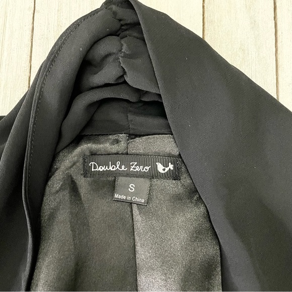 DOUBLE ZERO Sheer Sleeve Balloon Pleat Wrap Dress - Picture 5 of 7